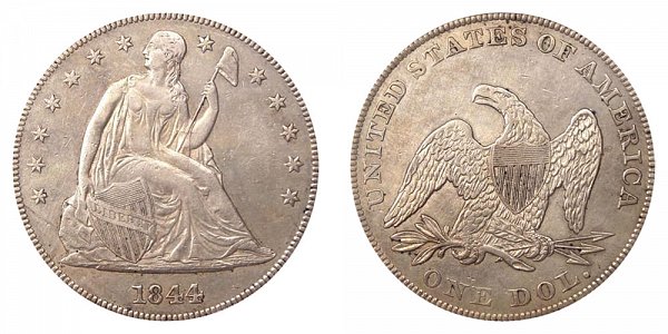 1844 Seated Liberty Silver Dollar 