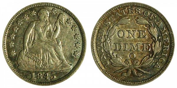 1845 O Seated Liberty Dime 