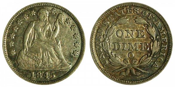 1845 O Seated Liberty Dime 