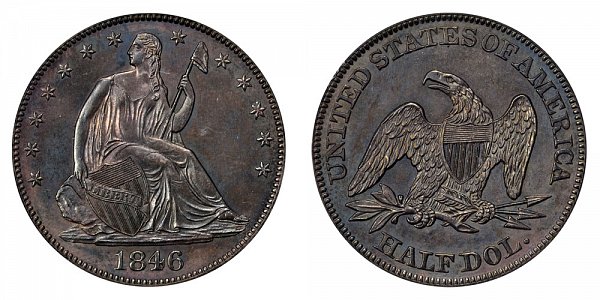 1846 Seated Liberty Half Dollar - Medium Date 