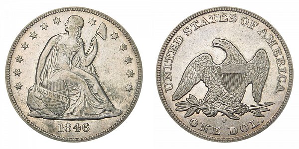 1846 O Seated Liberty Silver Dollar 