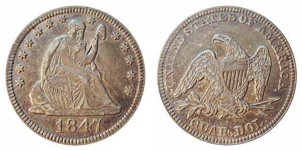 1847 Seated Liberty Quarter 