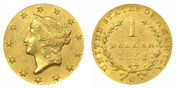 1851 C Liberty Head Gold Dollar G$1 