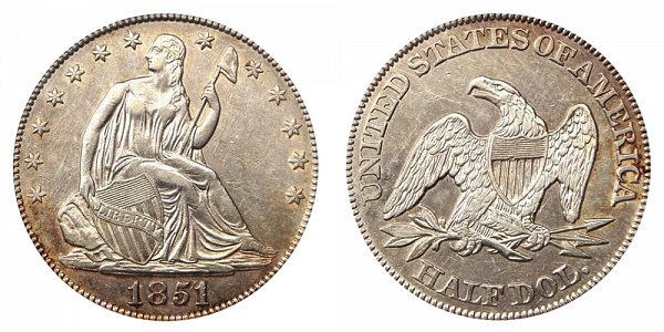 1851 Seated Liberty Half Dollar 