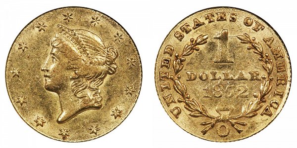 1852 O Liberty Head Gold Dollar G$1 