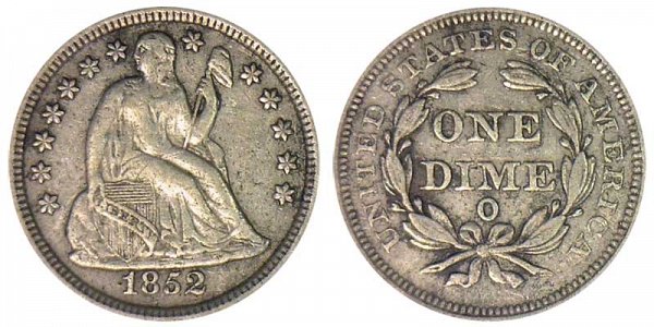 1852 O Seated Liberty Dime 