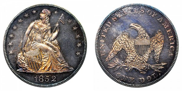 1852 Seated Liberty Silver Dollar - Original Strike 