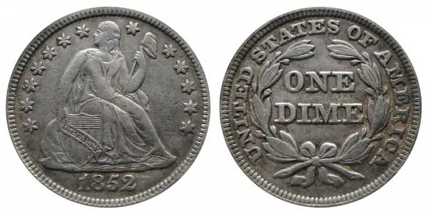 1852 Seated Liberty Dime