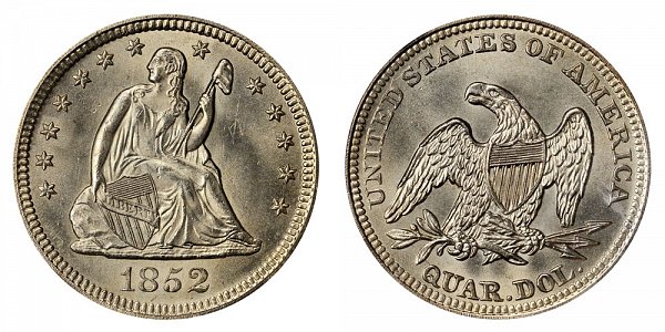 1852 Seated Liberty Quarter 