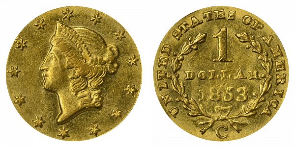 1853 C Liberty Head Gold Dollar G$1 