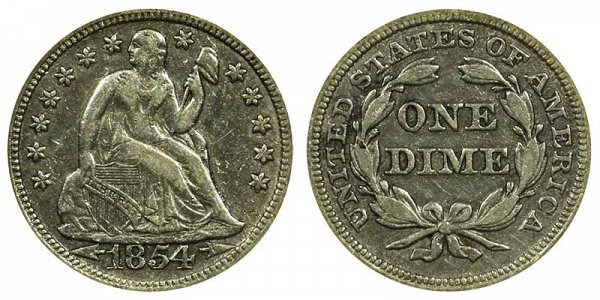 1854 Seated Liberty Dime 