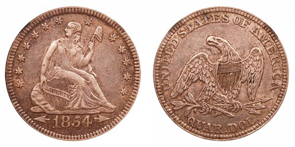 1854 Seated Liberty Quarter