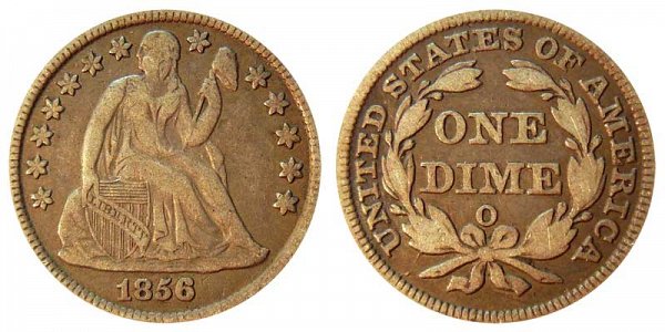 1856 O Seated Liberty Dime