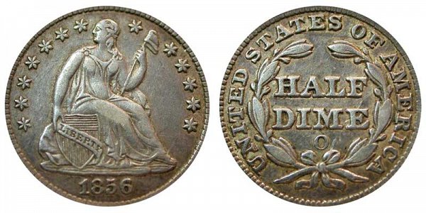 1856 O Seated Liberty Half Dime