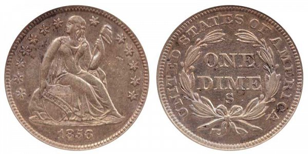 1856 S Seated Liberty Dime 
