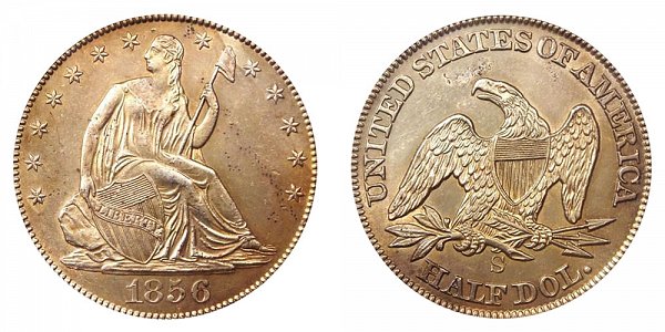 1856 S Seated Liberty Half Dollar