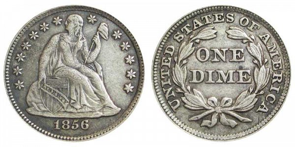 1856 Small Date Seated Liberty Dime 