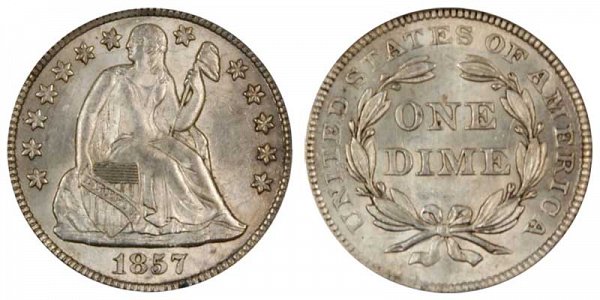 1857 Seated Liberty Dime