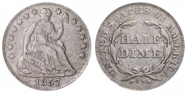 1857 Seated Liberty Half Dime 