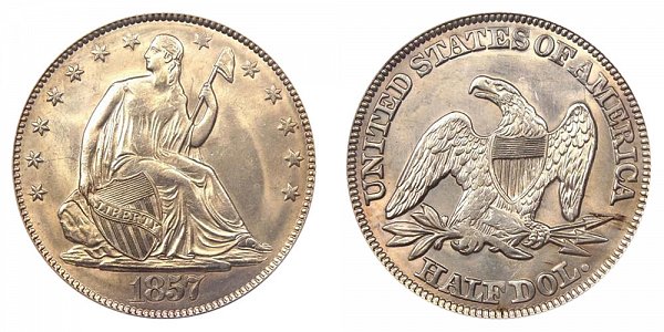 1857 Seated Liberty Half Dollar 