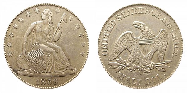 1859 O Seated Liberty Half Dollar 
