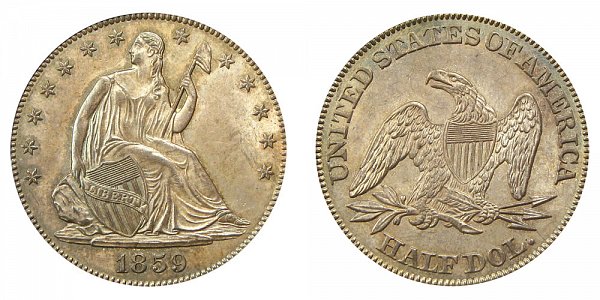 1859 Seated Liberty Half Dollar 