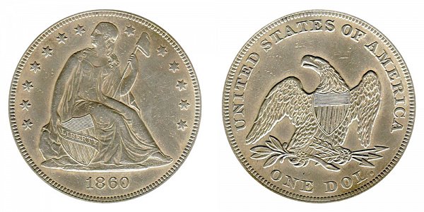 1860 Seated Liberty Silver Dollar 