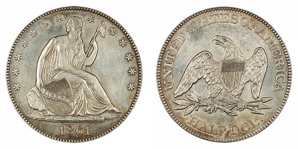 1861 Seated Liberty Half Dollar