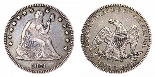 1861 Seated Liberty Quarter