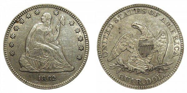 1862 Seated Liberty Quarter