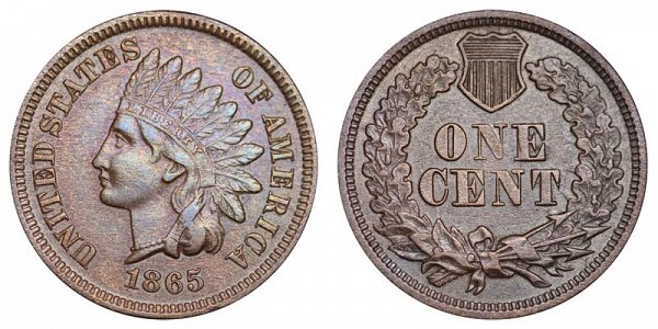 1865 Indian Head Cent Penny 