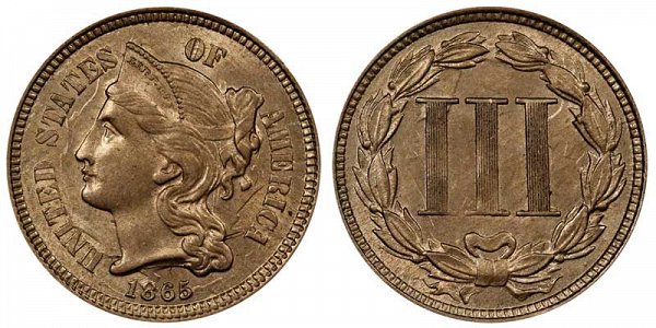 1865 Nickel Three Cent Piece