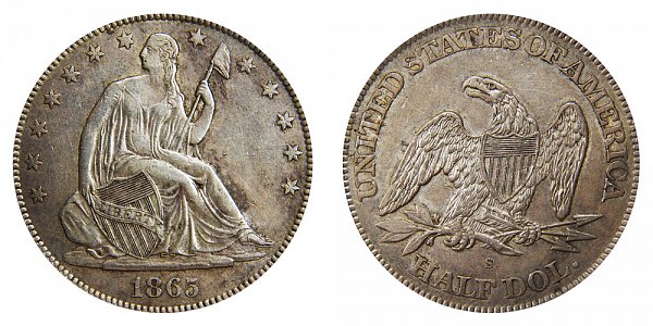 1865 S Seated Liberty Half Dollar 