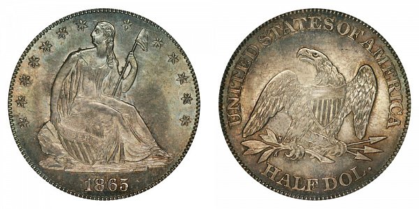 1865 Seated Liberty Half Dollar 