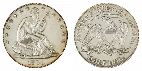 1868 Seated Liberty Half Dollar 