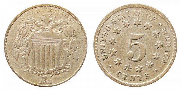 1868 Shield Nickel 