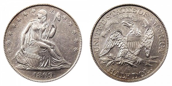 1869 S Seated Liberty Half Dollar 