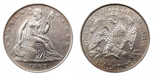 1869 S Seated Liberty Half Dollar