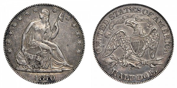 1870 CC Seated Liberty Half Dollar 