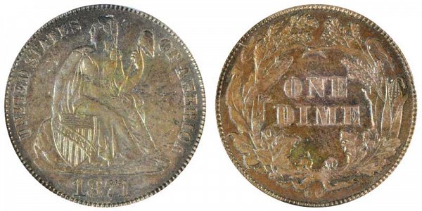 1871 CC Seated Liberty Dime 