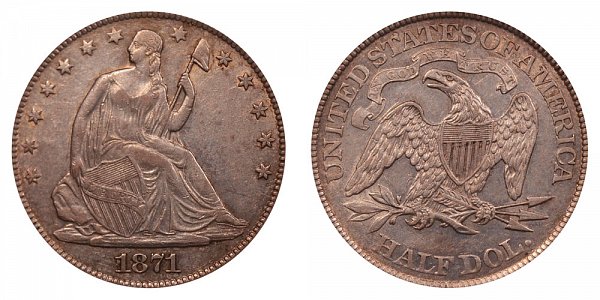 1871 Seated Liberty Half Dollar 