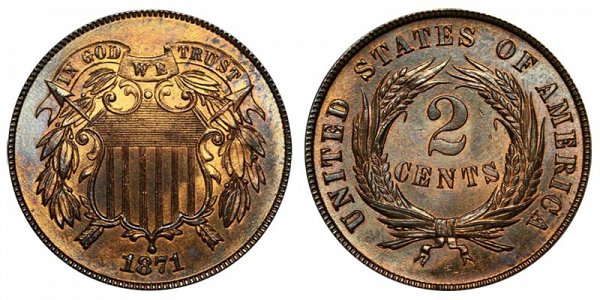 1871 Two Cent Piece