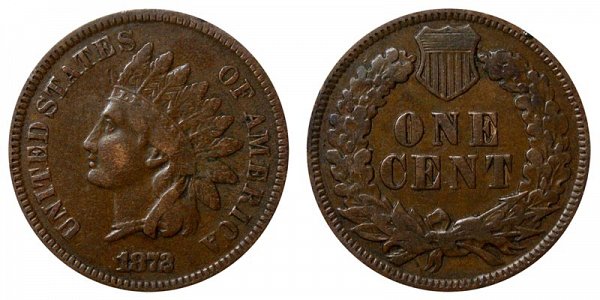 1872 Bold N Indian Head Cent Penny