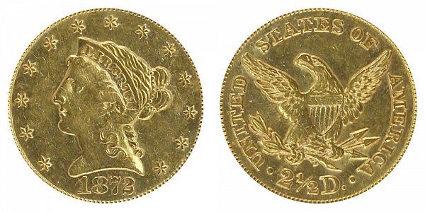 1872 Liberty Head $2.50 Gold Quarter Eagle - 2 1/2 Dollars 