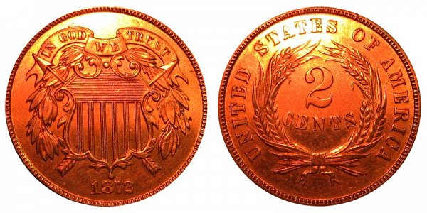 1872 Two Cent Piece 