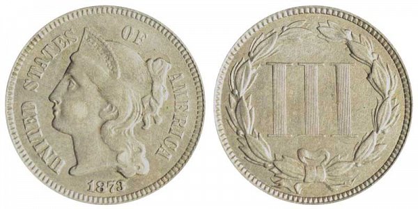 1873 Nickel Three Cent Piece - Open 3 