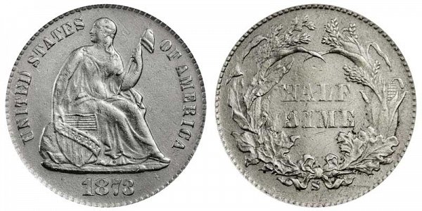 1873 S Seated Liberty Half Dime 