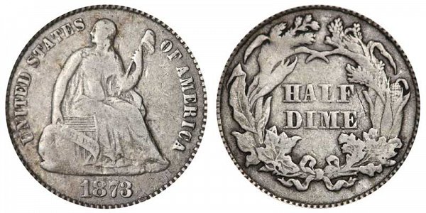 1873 Seated Liberty Half Dime 