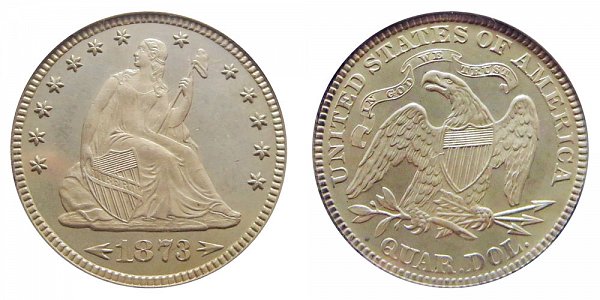 1873 Seated Liberty Quarter - With Arrows