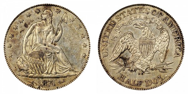 1874 CC Seated Liberty Half Dollar 